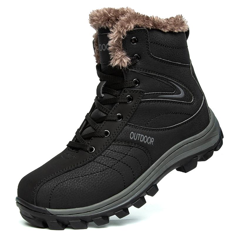 Russische Stil Winter Stiefel Wasserdichte Outdoor Männer Stiefel Knöchel Schnee Stiefel Plus größe 40-48 Hohe Männer Schuhe 44 schwarz