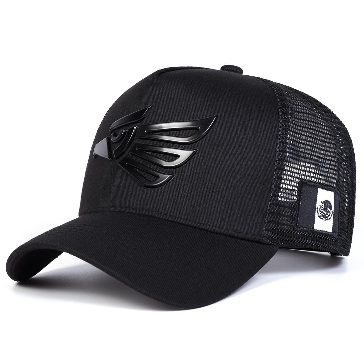 Unisex Mexikanische Adler Dekoration Verstellbare Atmungsaktive Mesh Baseballkappe Hip Hop Caps Frühling Sommer Outdoor Sport Reise für Frauen Männer schwarz/weiß