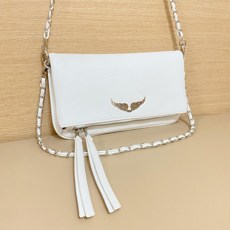Tasche Neue Kette Ein Schulter Mode Crossbody Damen Tasche Flügel Vielseitig Damen Tasche Hohe Qualität Umschlagtasche beige