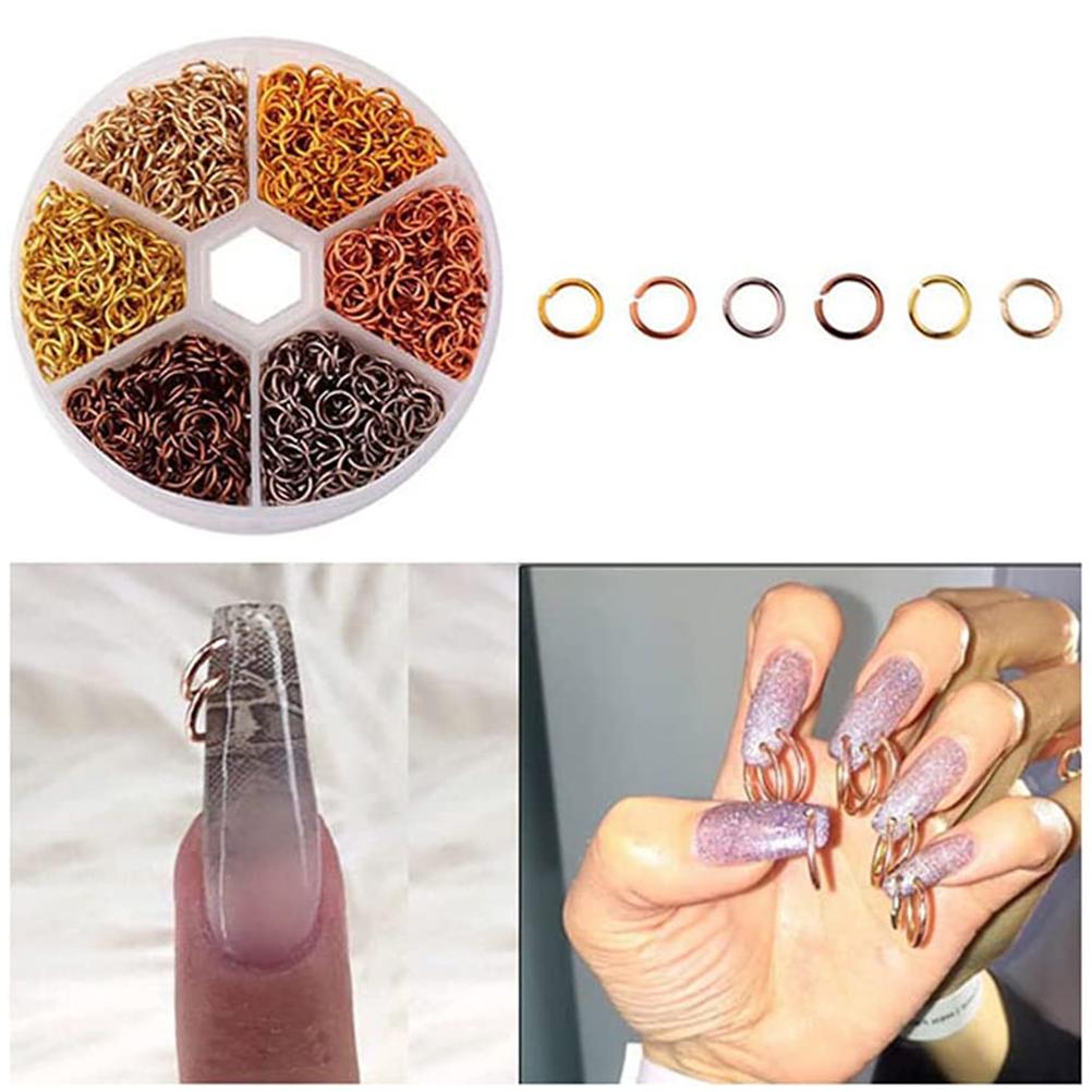 Nagelkunst Design Anhänger Set 3D Metallringe DIY Schmuck Bastelbedarf Nagel Schmuck Dekorationen 3D