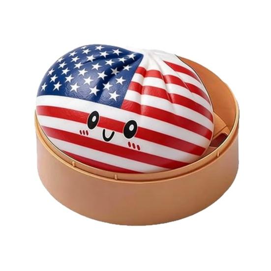 Nationale Flagge Teigtasche Quetschspielzeug Stressabbau Cartoon-Ausdruck Gedämpftes Brötchen Fidget-Spielzeug Handentspannung Dekompressions-Gadget Q