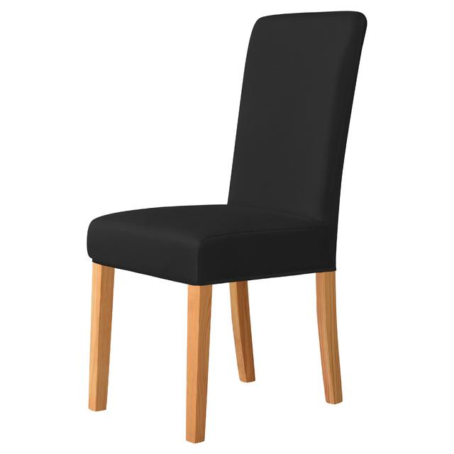 Hohe Rückenlehne und universeller einfarbiger Stuhlbezug, einfarbig, M, XL-Größe, Stuhlhussen für Esszimmer, Küche, Büro, Zuhause, Stretch-Sitzbezug 1 Piece black