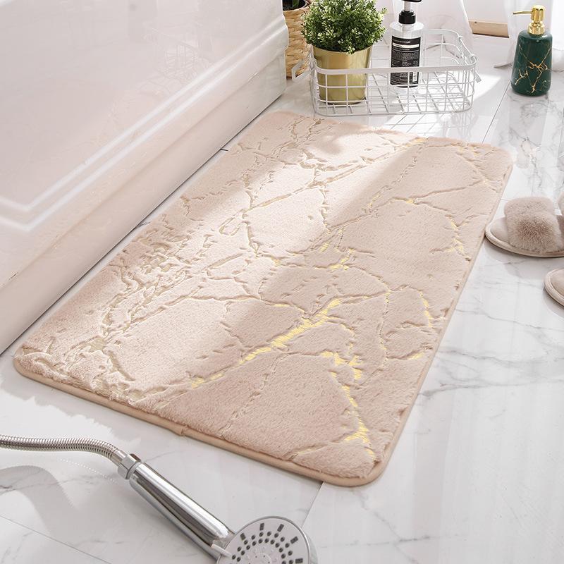 Badematte in 6 Farben, rutschfest, wasserabsorbierend, Badezimmerteppich, weiche Mikrofaser, maschinenwaschbar, Fußmatten für Badezimmer, Badewanne, Dusche, Innenbereich, Fußmatte 40*60CM beige