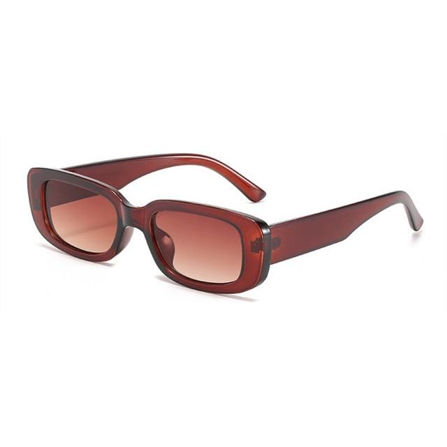 Sonnenbrille Klassische Retro Quadratische Gläser Frauen Vintage Reise Kleine Rechteck Sonnenbrille Weibliche Brillen Anti-Glare braun