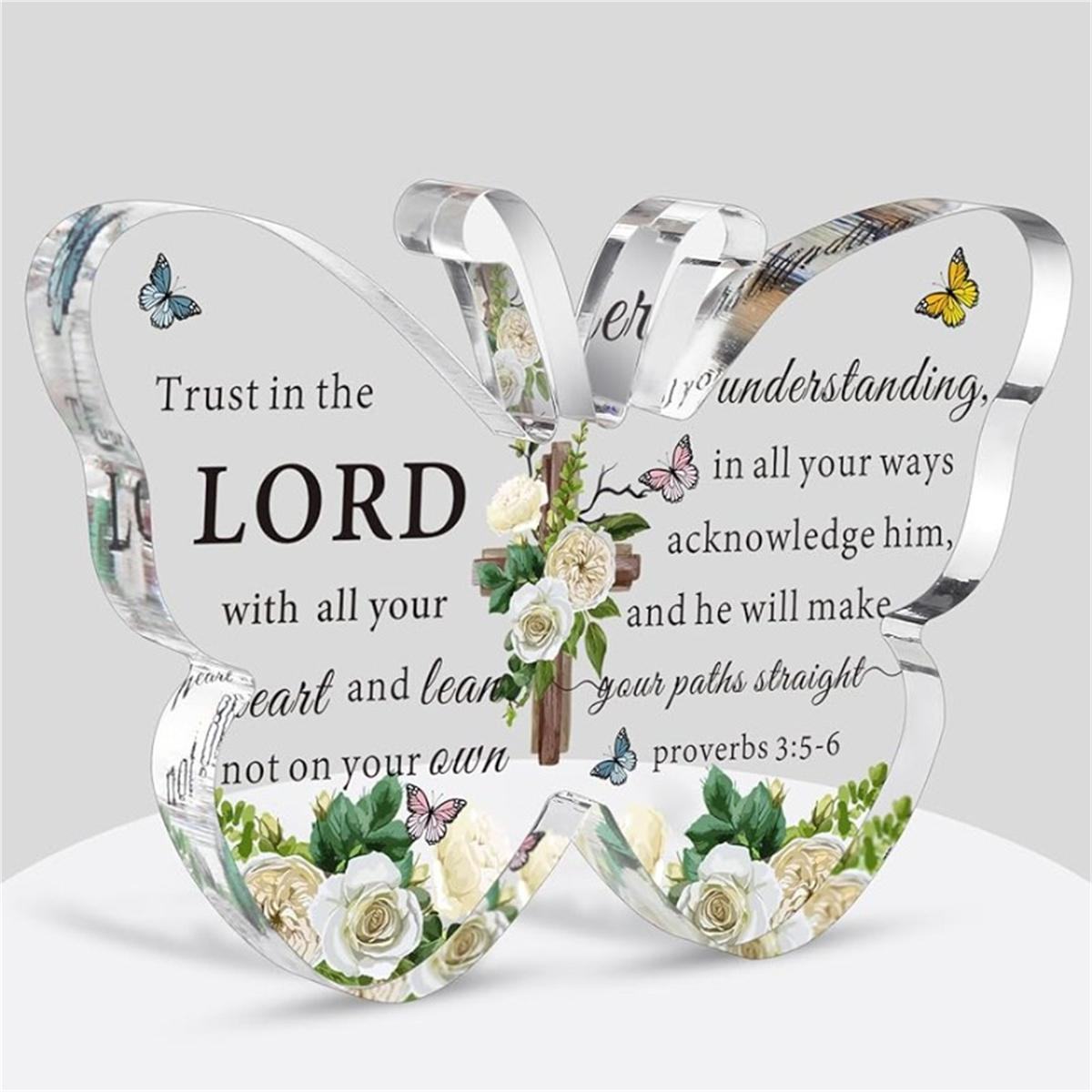 Acryl Christliches Geschenk Bibel und Religiöses Geschenk Inspiration für Frauen und Männer Bibelgeschenk Schmetterling Gebetsraum Dekoration