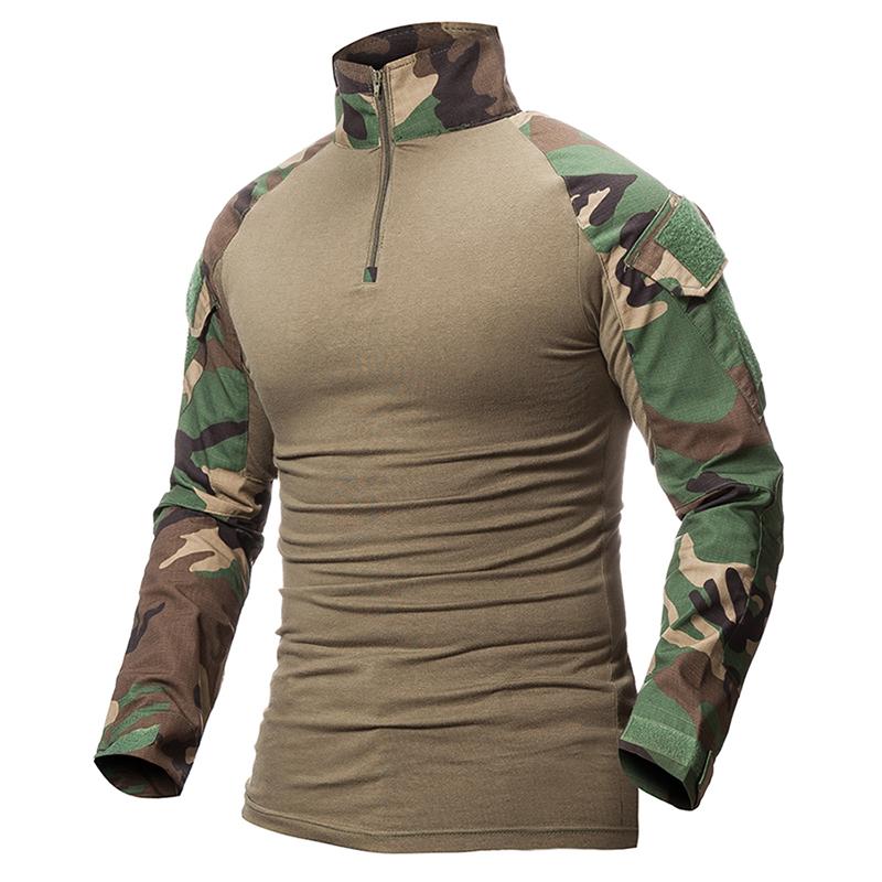 Herren Camouflage US RU Army Combat Tactical Shirt Baumwolle Camo Multicam CP Militär Langarm T-Shirt XXL camouflage