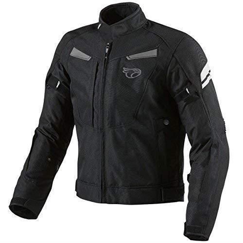 Jet Motorrad Moto Jacke Herren Wasserdicht Schwarz Multifunktionales Taschensystem Herausnehmbares Futter Alle Jahreszeiten (Noir)