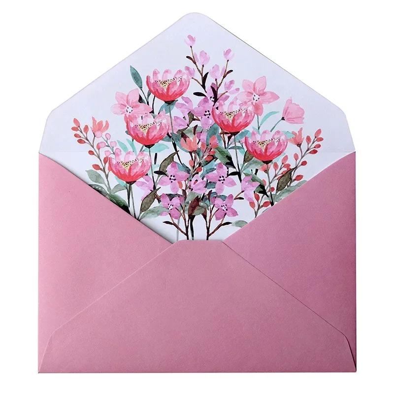 Kawaii Umschläge Briefpapier Set Blumenumschlag Hochzeit Grußkarte Einladungskarten Umschlag Koreanische Schreibwaren Bürobedarf