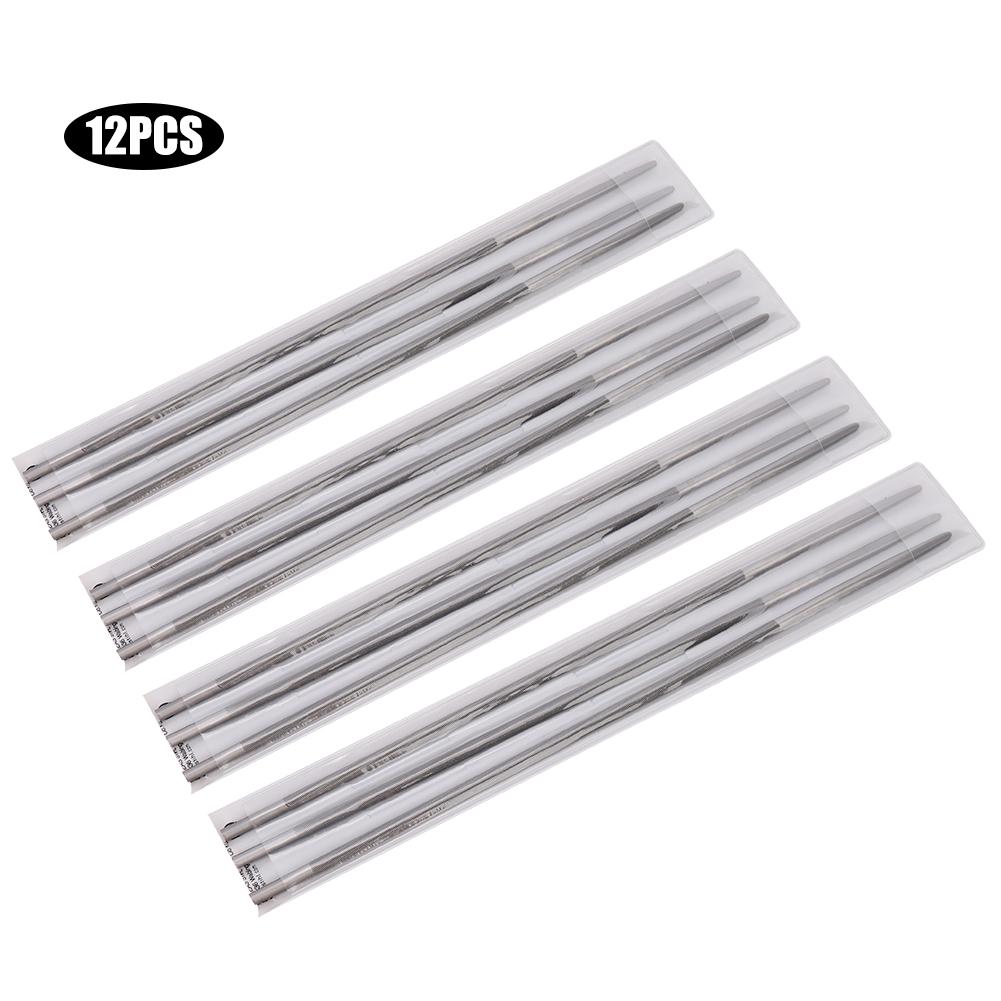 12 Stück runde Kettensägen-Schärfdateien, Holzbearbeitungs-Kettensägenfeile, 4 mm, 5/32 Zoll