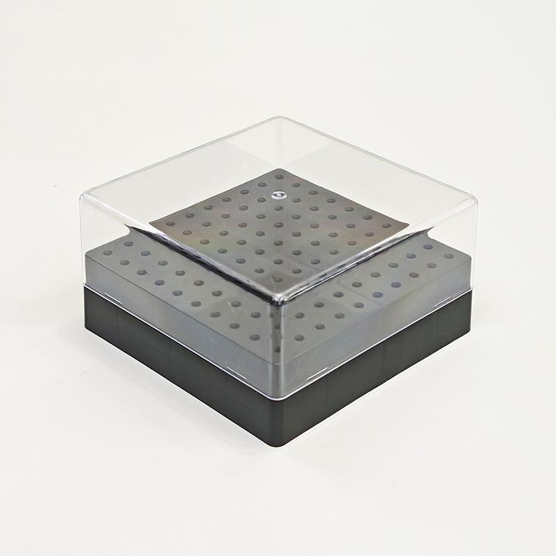 100 Löcher Nailart Bohrer Aufbewahrungsbox Schleif-Polierkopf Bit Halter Display Nagelbohrer Organizer Kunststoff Nagelständer schwarz