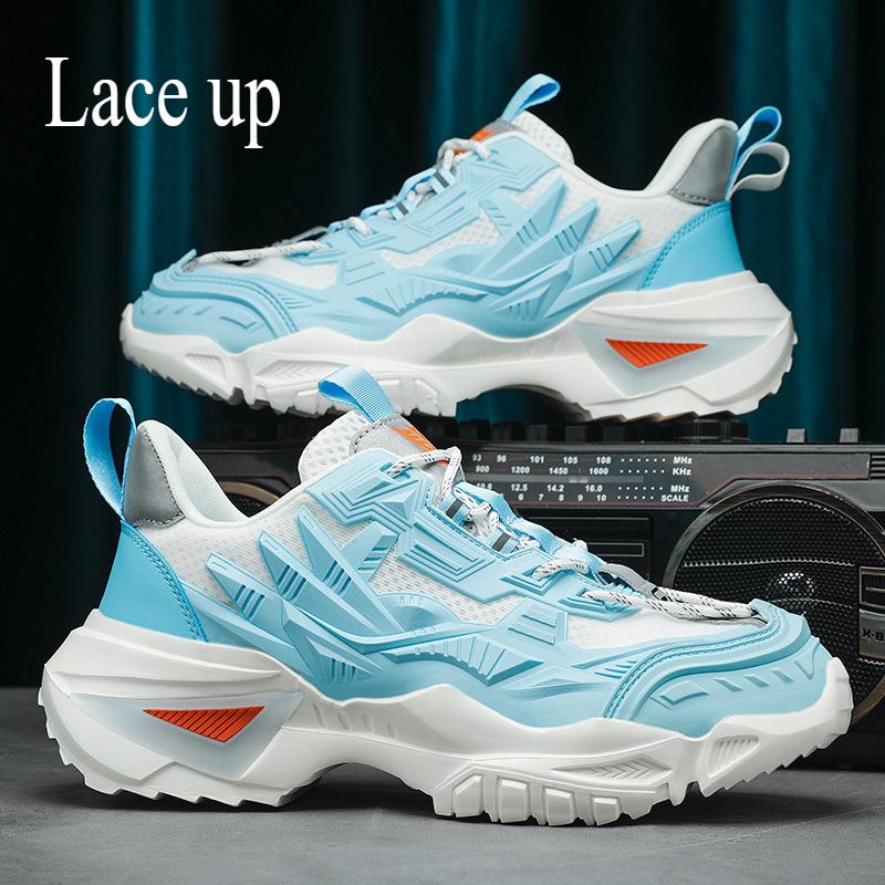 Schuhe Männer Turnschuhe Männliche Herren Casual Schuhe Tenis Luxus Schuhe Trainer Rennen Spitze-freies Schuhe Mode Loafer Laufschuhe für Männer 39 blau