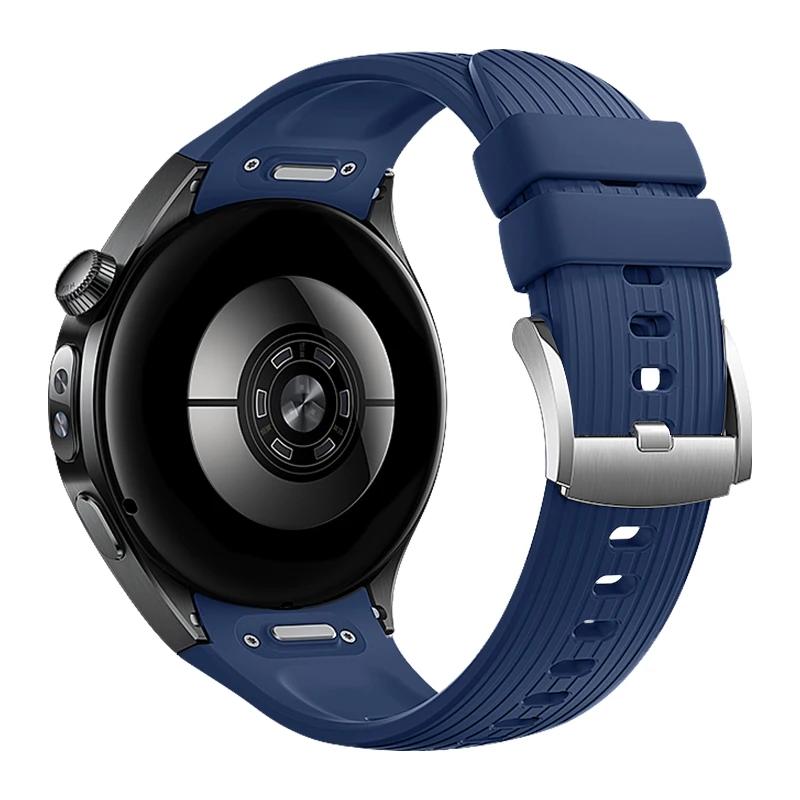 Armband für Huawei Watch 5 46 42mm Drücken Schnellverschluss Silikon Ersatzarmband für Huawei Watch 5 42/46mm Herren Damen Armband Watch 5 46mm nachtblau