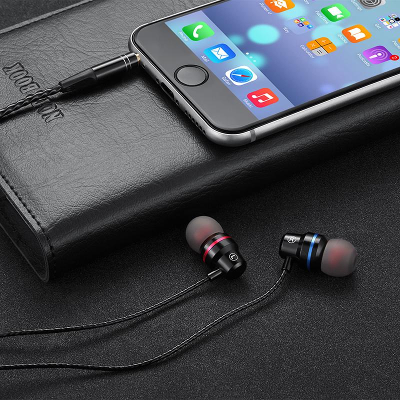 VAORLO 3,5 MM Schwere Bass Kopfhörer Verkabelt Kopfhörer HiFi Stereo Musik In-Ear-Headset Mit Mikrofon Für Smartphones Computer schwarz