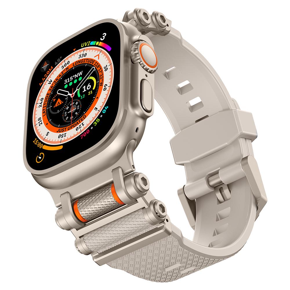 Gummi-Sportarmband für Apple Watch Ultra 3 49mm Serie 11 10 46mm Silikon-Metallarmband für iWatch 9 8 7 6 SE 44MM 45MM Band for Apple Watch 44mm gray