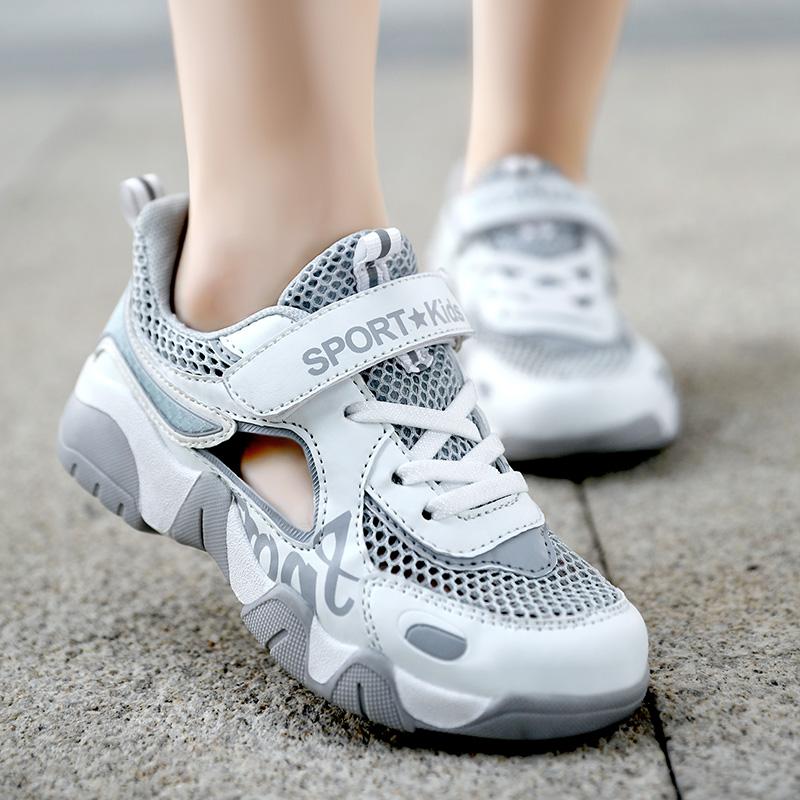 Sommer Kinder Sandalen Atmungsaktive Jungen Sandalen Weiche Bequeme Kinderschuhe Outdoor Strand Kinder Leichte Sandale 35 grau