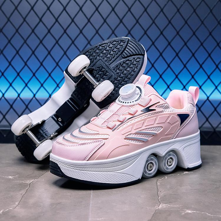 Rollschuhe Kinder Geschenke Neue Große Vierrädrige Rollschuhe Vierrädrige Einziehbare Rollschuhe für Teenager Wasserdicht 40