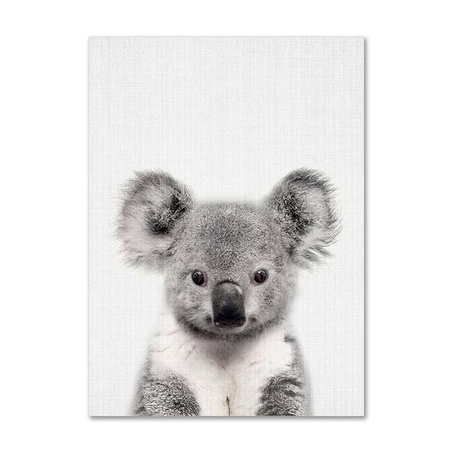 Koala Kaninchen Eichhörnchen Elefant Leinwand Poster für Kind Kindergarten Wand Bild Druck Tier Leinwand Malerei Nordic Kid Baby Schlafzimmer 40x60cm No Framed