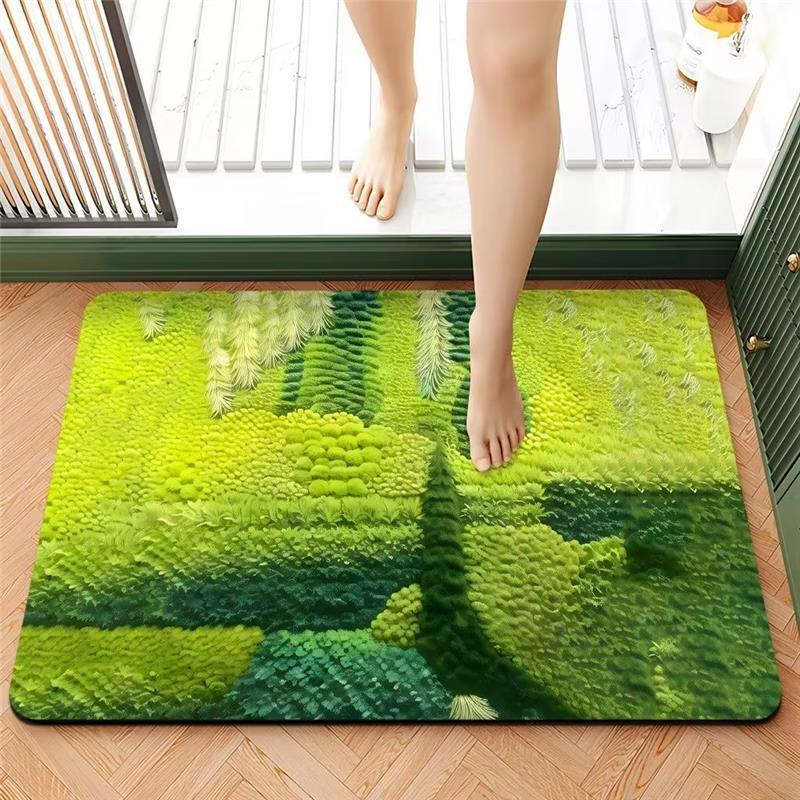 Schnelltrocknende Badezimmer-Fußmatten aus Kieselalgenschlamm für den Haushalt, saugfähige Toilettenmatten, Toilettentürmatten, rutschfeste Matten 45x70cm navy blau