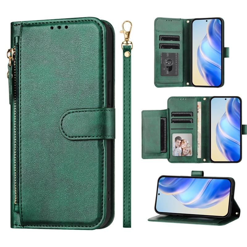 Flip Case für Blackview A52 Pro A53 Oscal Tiger 12 Modern Color 8 Wave 6C Shark 9 5G Leder Brieftasche Hülle Kartensteckplatz Tasche Reißverschlussgehäuse Blackview Oscal Tiger 12 grün