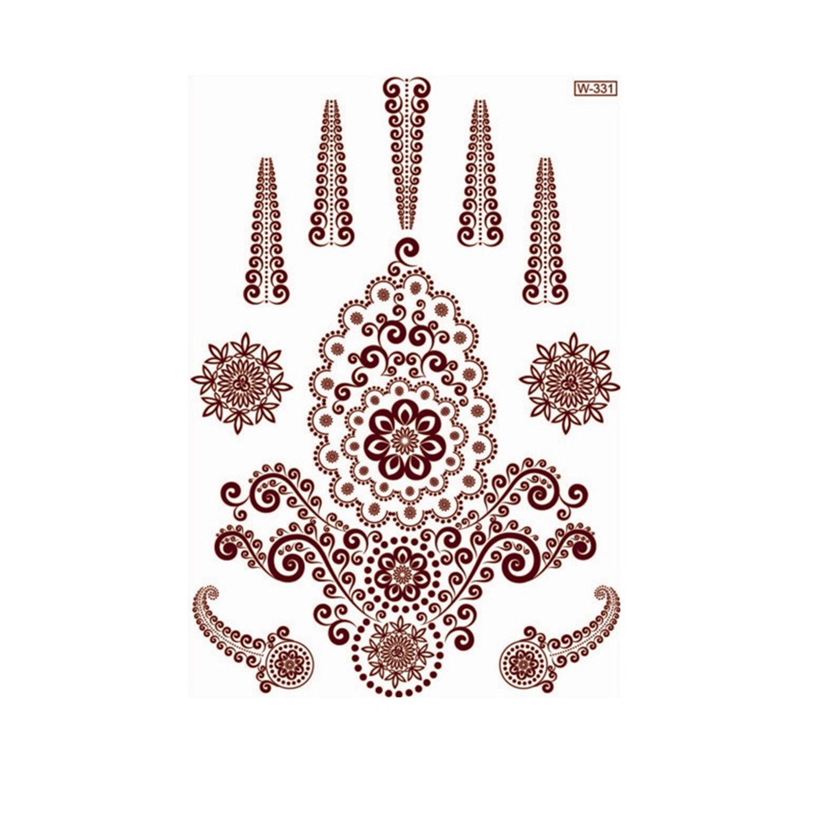 Rot Braun Spitze Tattoo Aufkleber Wasser Transfer Tattoo Aufkleber Wasserdicht Body Art Aufkleber Temporäre W331-S