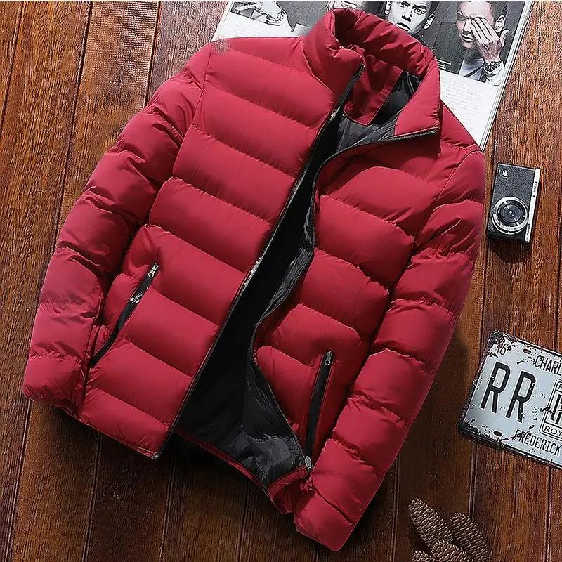 Herren Ultraleichte Daunenjacke Winter Wasserdichte und Winddichte Jacke Übergröße Warme Daunenjacke Slim Casual Jacke L wein rot