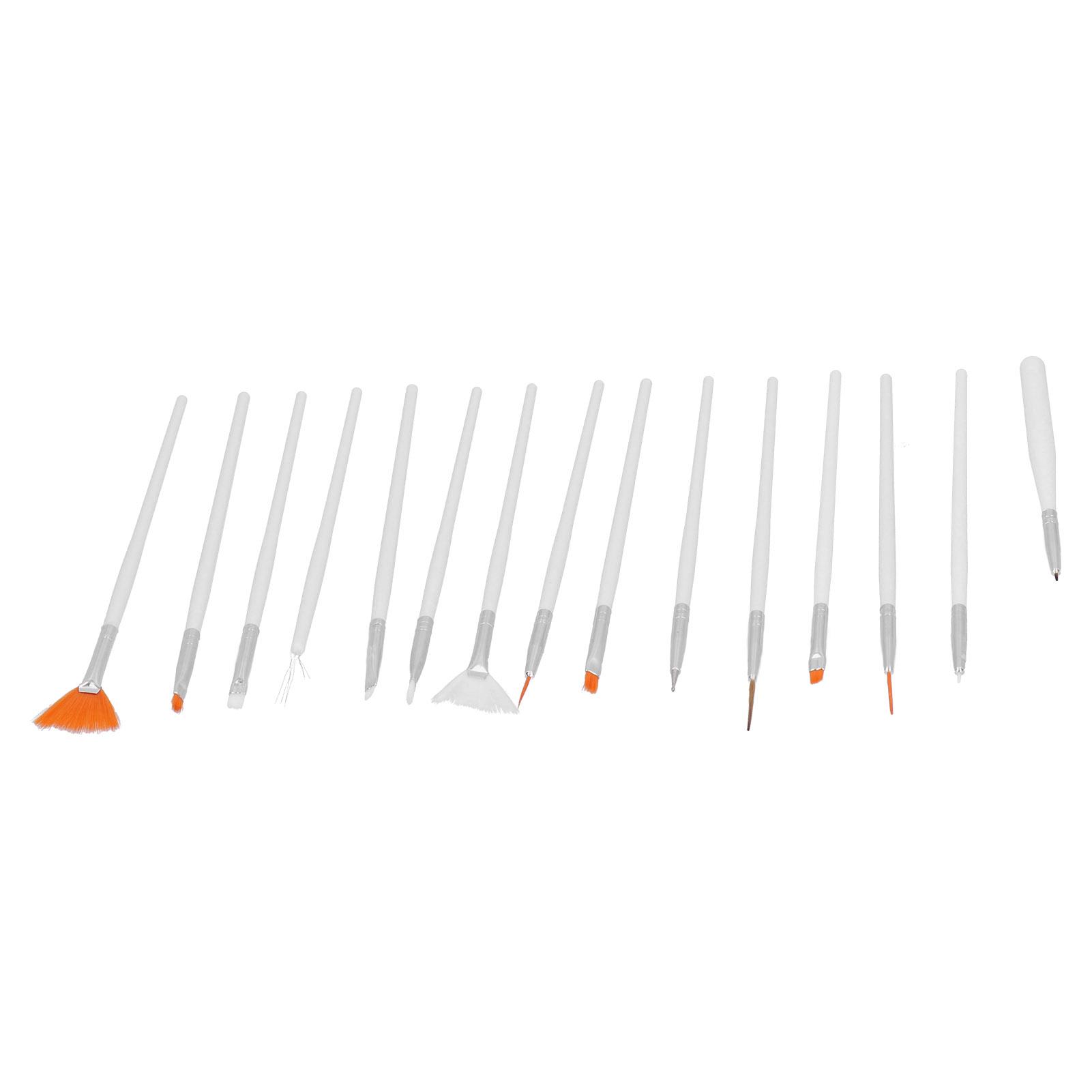 15 Stück Professionelles Nailart-Pinselset DIY Nylonhaar Nail Liner Zeichen-Malpinsel Weiß