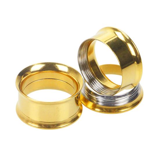 1 Stücke Stilvolle Edelstahl Tunnel Expander Bahre Ohr Plug Piercing Schmuck Schmuck Geschenk 16mm rose gold