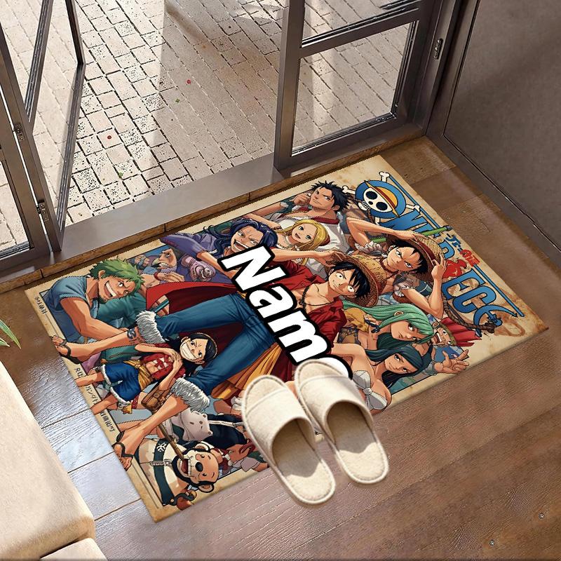 Benutzerdefinierter Name Personalisierter One Piece Druck Teppich, Vielseitiger Heimdekor Teppich, für Spielzimmer, Wohnung, Balkon, Eingangsbereich, Flur Geschenk 40cmx60cm