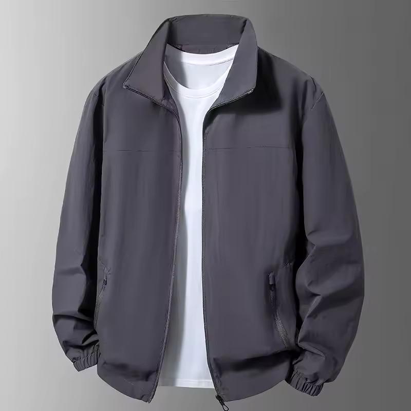 Jacke Herren Frühling Herbst Mäntel Herrenbekleidung Jacke Tragen Herren Jacke Lässig Oberbekleidung Wasserdicht Übergröße XXXL dunkelgrau