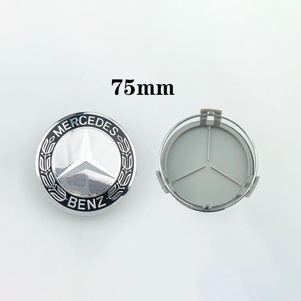 4 Stück 75mm Auto Radnabenkappen Felgen Nabenkappen Für Mercedes Benz W204 205 A B C E S CLA CLK ML GLK GLA GLB GLC CLAS Zubehör