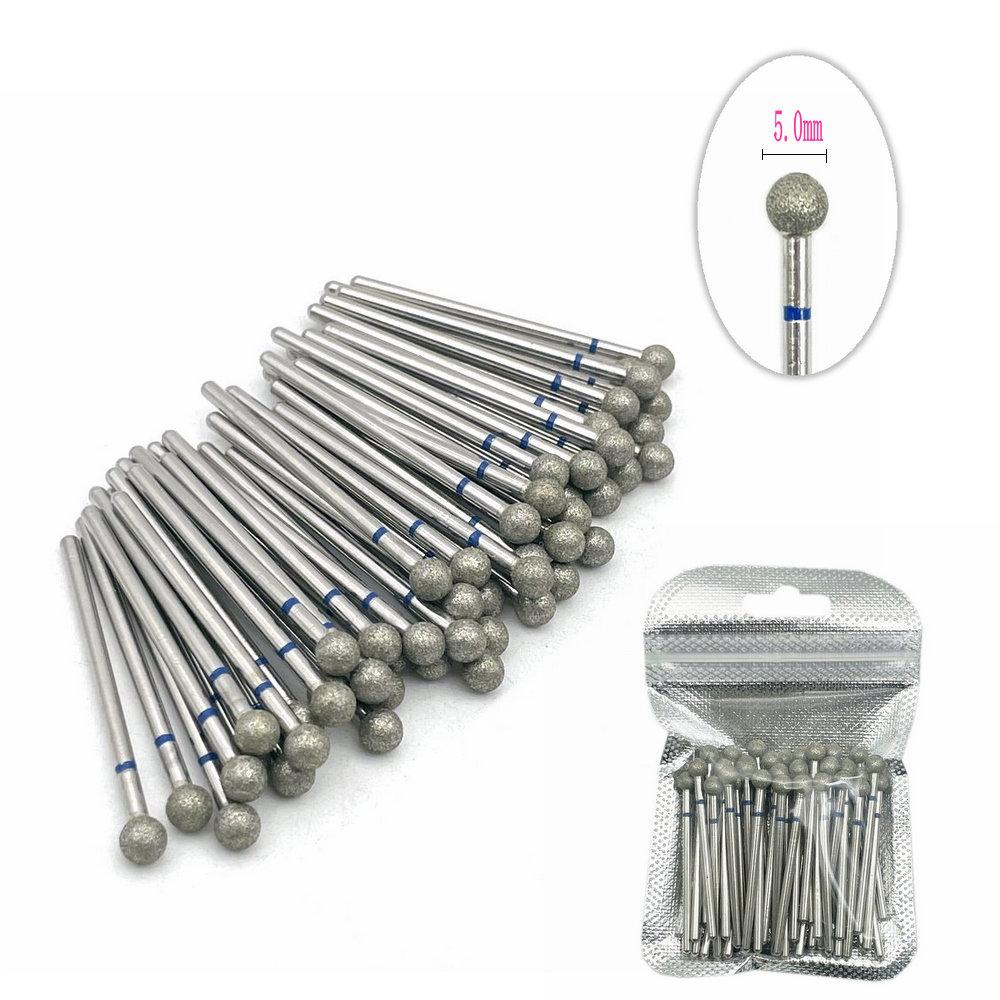 50 teile/satz Diamant Fräser Schleifen Bur Bohrer Bits Nagel Schleifen Polieren Polierer Nagel Bohrer Bits Bohrer Nagel Maniküre Bohrer 2,35mm schaft MD50