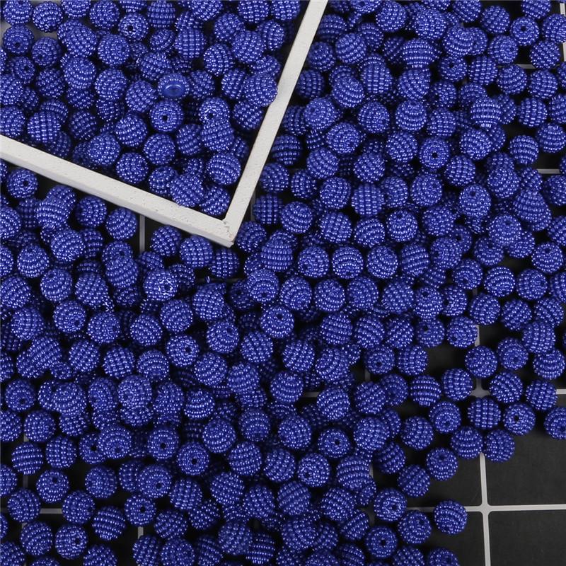 10 mm, 50 Stück, Acrylperlen, Bayberry-Perlen, runde lose Perlen für Schmuckherstellung, DIY-Zubehör königsblau