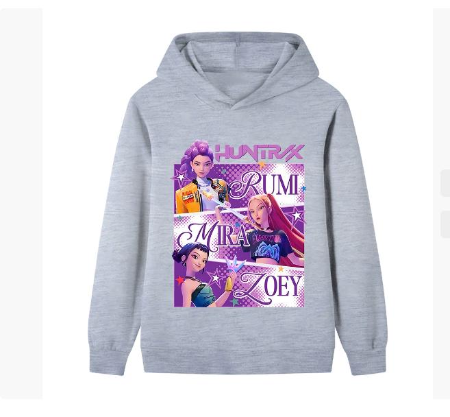 KPop Dämonenjäger Huntrix Hoodie Kinderkleidung Prinzessin Mädchen Kleidung Mode Jungen Kleidung Frühling Herbst Sweatshirt Kinderoberteile 120