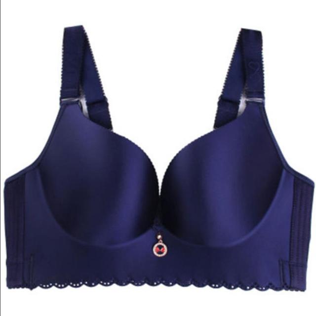 Push-Up-BHs für Damen in Übergröße, DE, drahtfrei, Bralette, dünne sexy Unterwäsche, Dessous, Push-Up-BH in Übergröße für Damen 42/95D blau