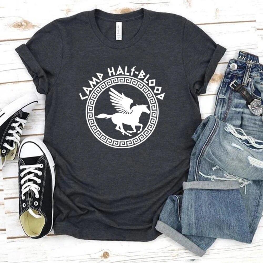 Camp Half Blood T Shirts Herbst Training Camp Spiel Tshirt Halloween Zauberhaftes Geschenk Percy Jackson Shirt Unisex T-Shirts Harajuku T-Shirts XL