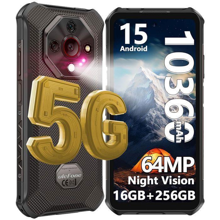 Ulefone Armor X16 Pro 5G Smartphone Robust 6,56 16GB+256GB 10360mAh Mobiltelefon Unzerbrechlich Dual-SIM/64MP/NFC/GPS Schwarz schwarz