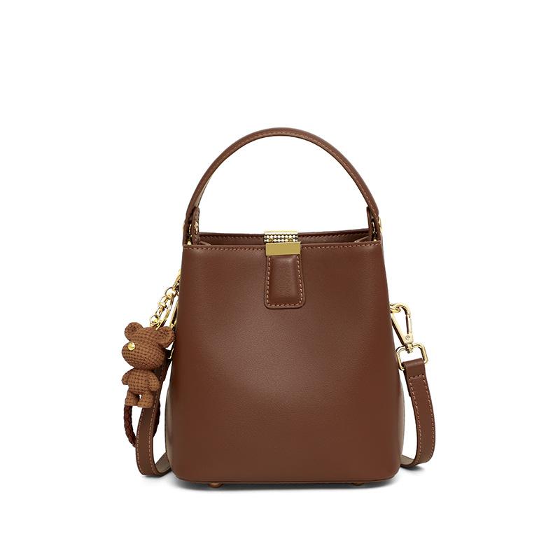 Eimer Tasche Herbst und Winter Neu Damen Tasche Umhängetasche Handtasche Handtasche Echtes Leder Hohe Qualität Unterarm Tasche