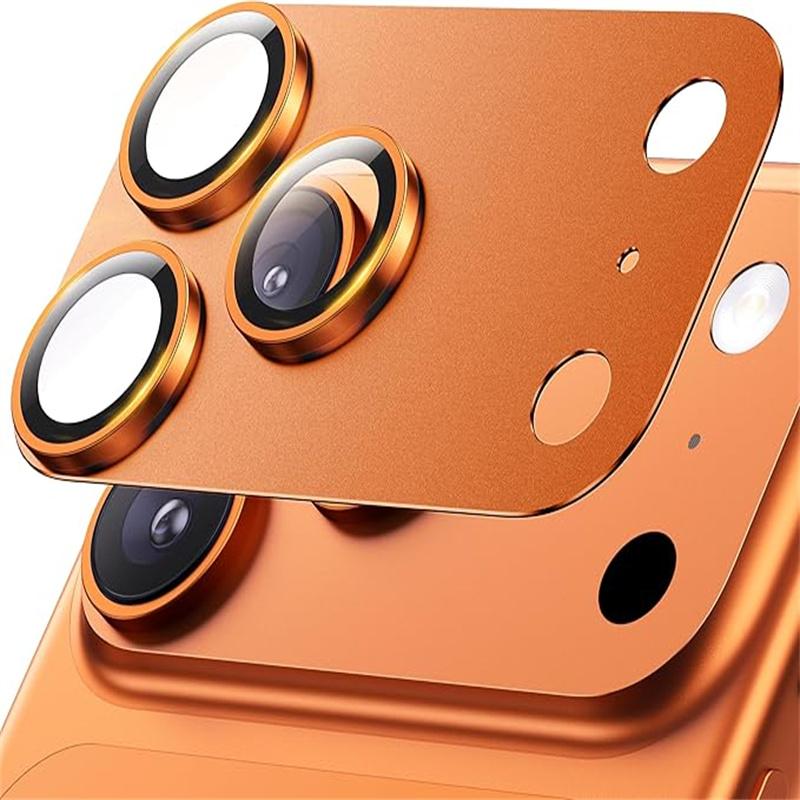 Metall-Kamera-Schutzglas für iPhone 17 Pro Max Legierung Schwarze Linsenabdeckung für iPhone 17 Air 17 Pro Max 5G Linsenringkappe For iPhone 17 Air orange