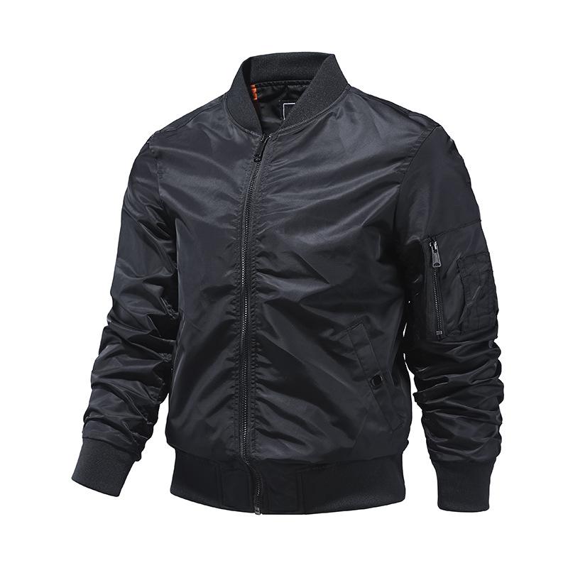 Jacken Männer Einfarbig Bomber Jacke Frühling Herbst Baseball Jacken Outdoor Kleidung L schwarz