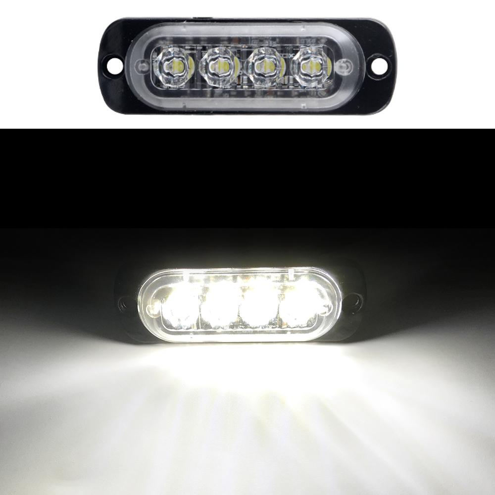 4 LED Auto Strobe Warnlicht Blinkende Panne Notfall Licht Auto Lkw Anhänger Leuchtfeuer Lampe LED Seite Licht weiß