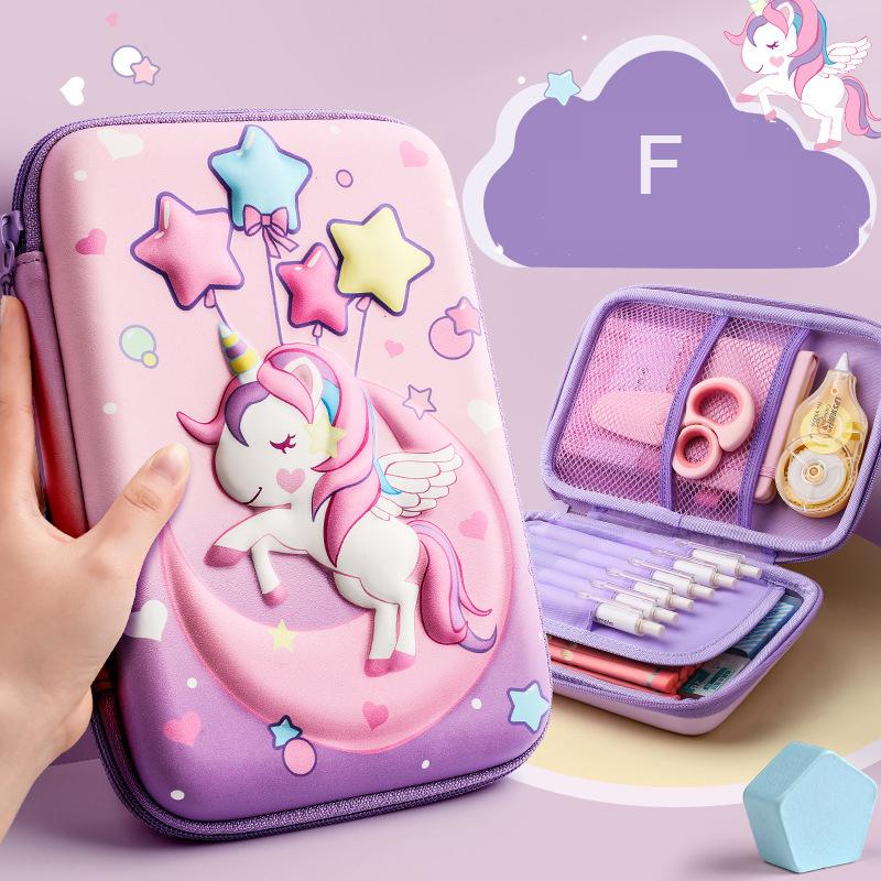 3D EVA Einhorn Niedliches Federmäppchen Cartoon Briefpapier Box Mädchen Farbe Federmäppchen Schüler Federmäppchen Schulbedarf Geschenke iPad Hülle M