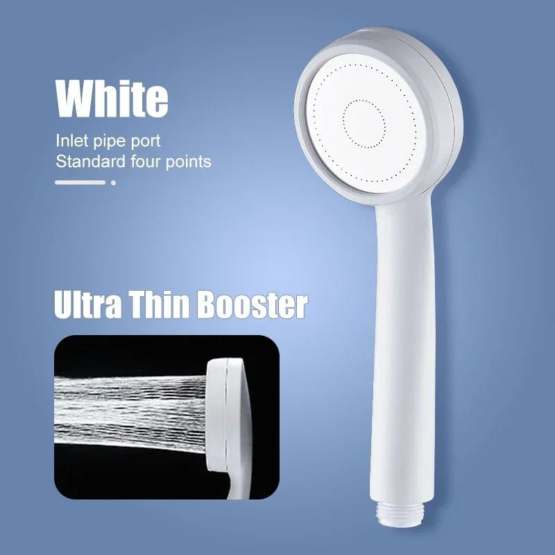 Hochdruck-wassersparender Regenduschkopf, Badezimmer-Zubehör, ABS-Chrom-Halterung, Duschkopf, Badezimmer-Zubehör weiß