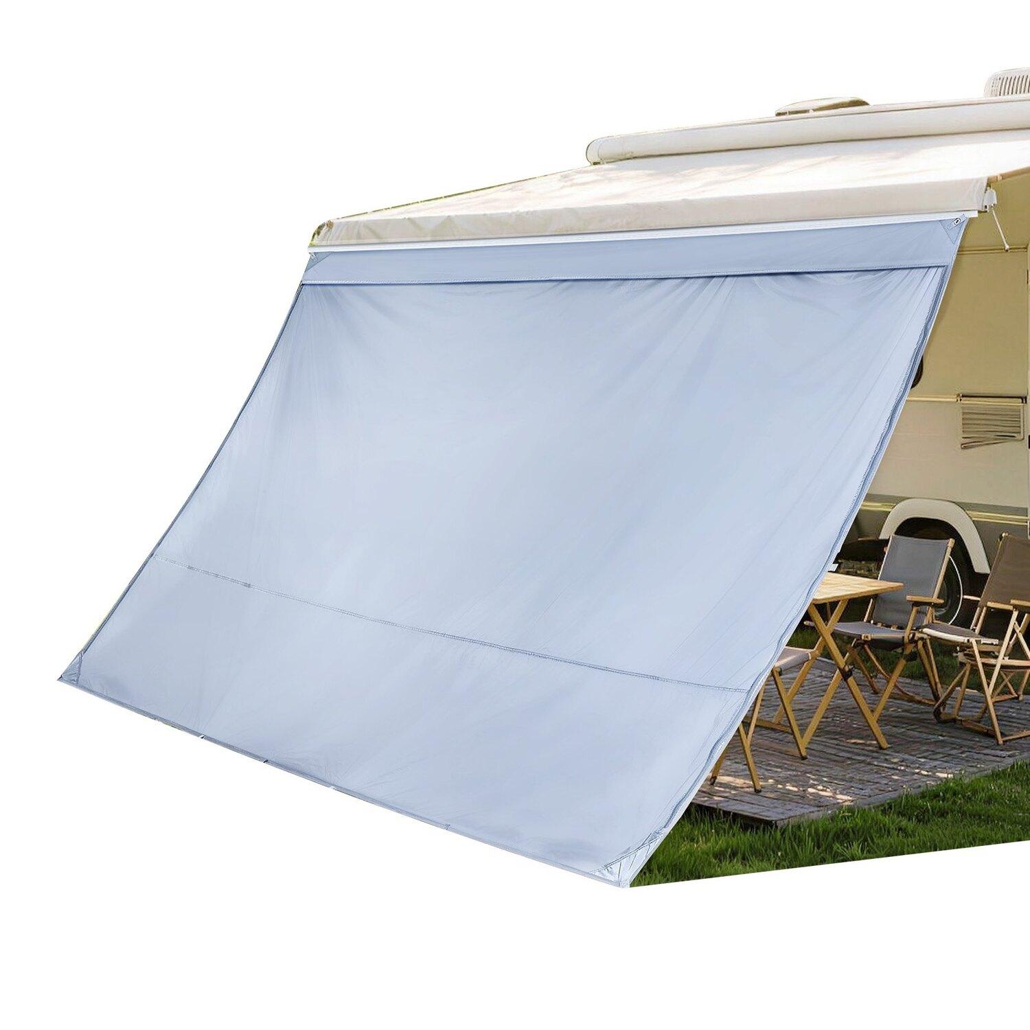 Wohnmobil Markisen Sonnenschutz Netz, 2 x 3,3 m Wohnmobil Markisen Sonnenschutznetz (Passt für 3,5 m Markisen) mit UV50+ Reißverschluss PU-Abdeckung, Doppelt genähtes Polyester-Netz