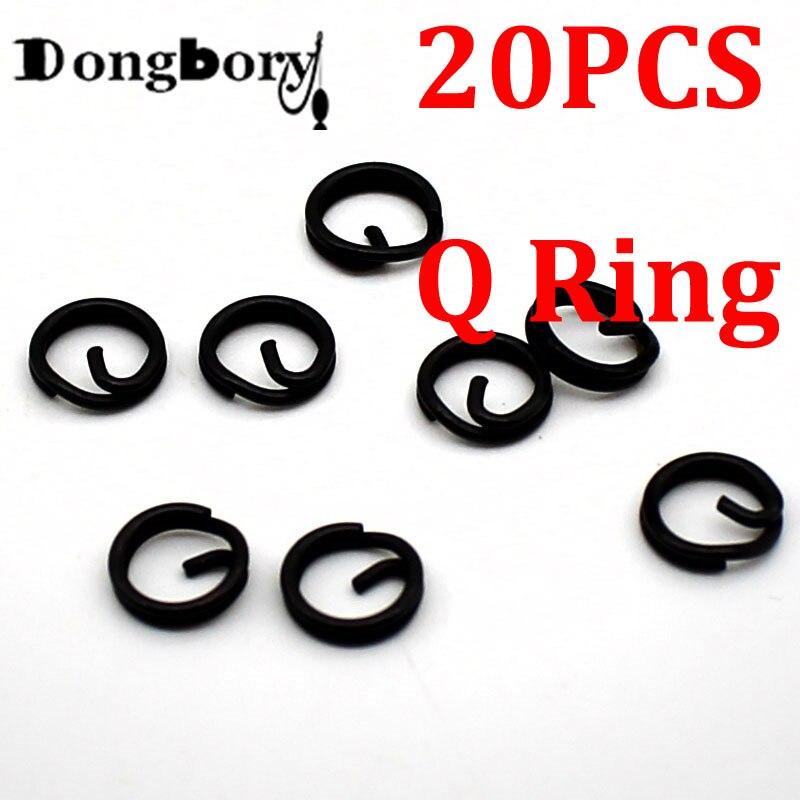 20 Stück Q-Ring-Clip-Verbindungen, Rig-Ring, Wirbel, Schnellwechsel-Flexi-Ring für Karpfenangel-Rig, Karpfen-Terminal-End-Tackles-Zubehör