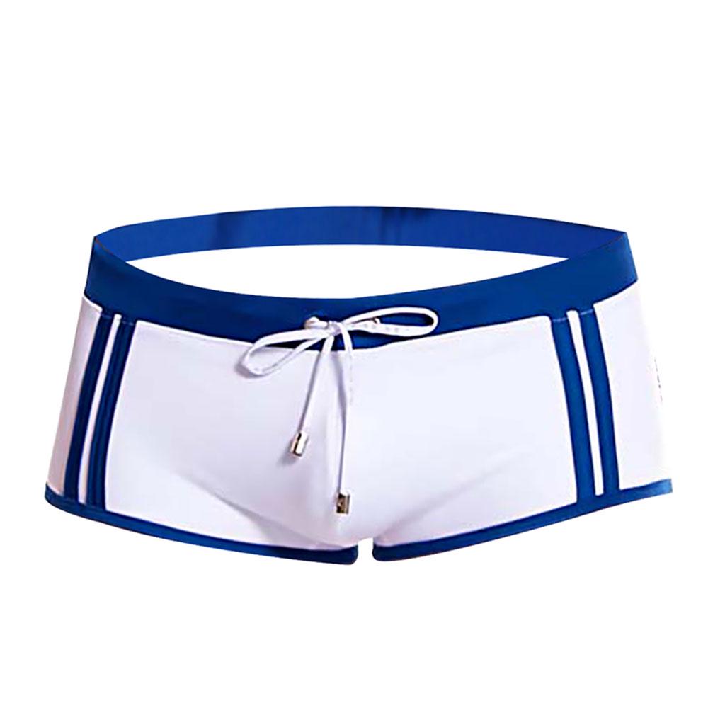 Herren-Badehose, Herren-Unterwäsche, Stretch, im Freien, lässig, Badehose, Marke, Strand, Schwimmen, Kordelzug, Herren-Badeanzug, Badehose mit niedriger Taille L weiß