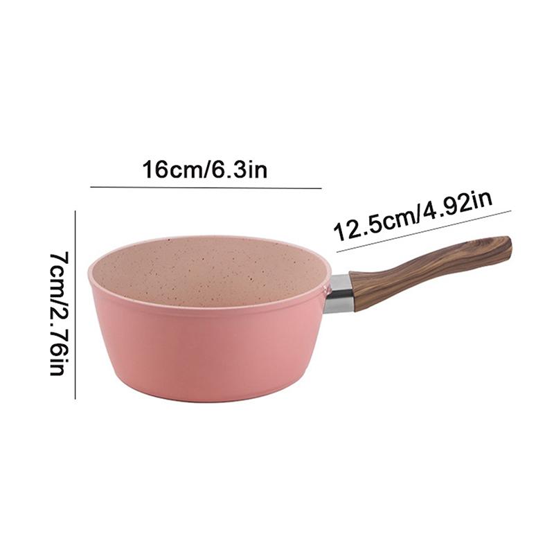 Antihaftbeschichtete Pfanne mit flachem Boden, Mini-Spiegeleipfanne, Weizenreis-Steintopf, Induktionsherd, Gasherd, universeller Topf für Babynahrung A3