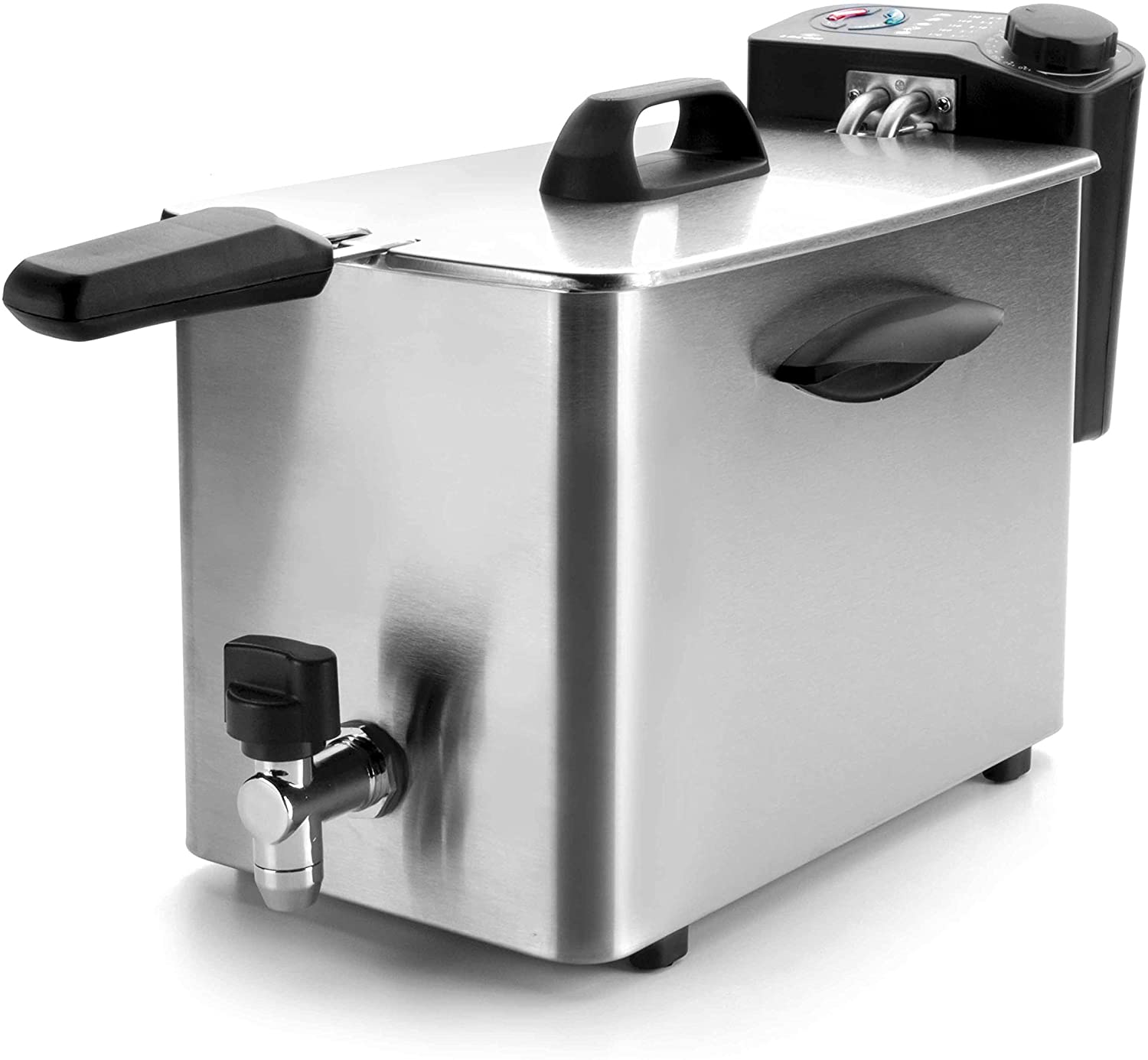 LACOR 69134 69134-Elektrische Fritteuse, 4 L, 2500 W, 4 kg, Edelstahl