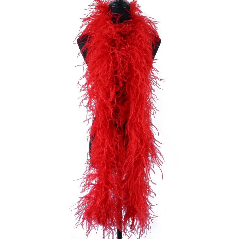6-lagige Straußenfederboa Naturweiß Plumas Boa Schal Straußenboas Für Individuelles Hochzeitskleid Oberteil Dekoration Federn 6ply 0.5M rot