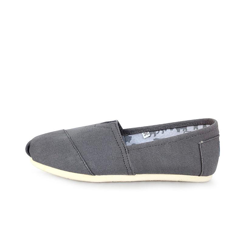 Neue 2025 Canvas-Schuhe Herren- und Damen-Slipper einfarbig Toms-Schuhe Thomas Stoffschuhe Mary-Schuhe bequem und vielseitig 35 dunkelgraue