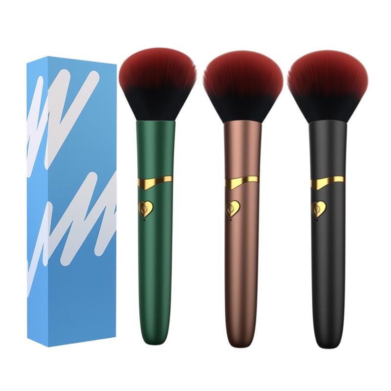 Wiederaufladbarer vibrierender Make-up-Pinsel und Massagegerät für Frauen Gold